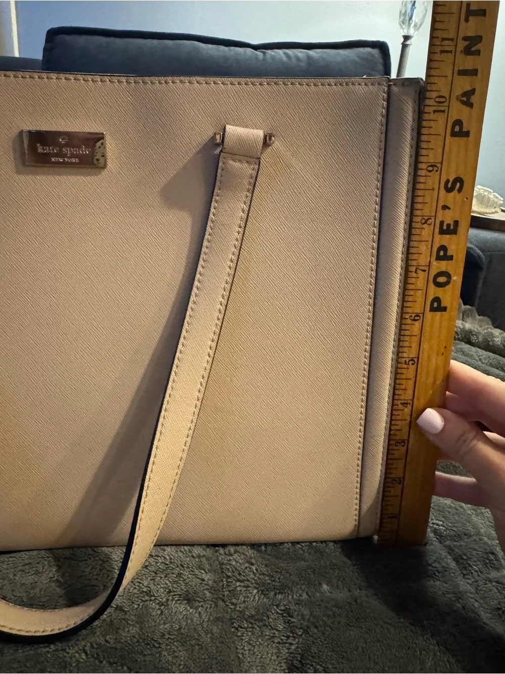 kate spade blush beige structured tote
